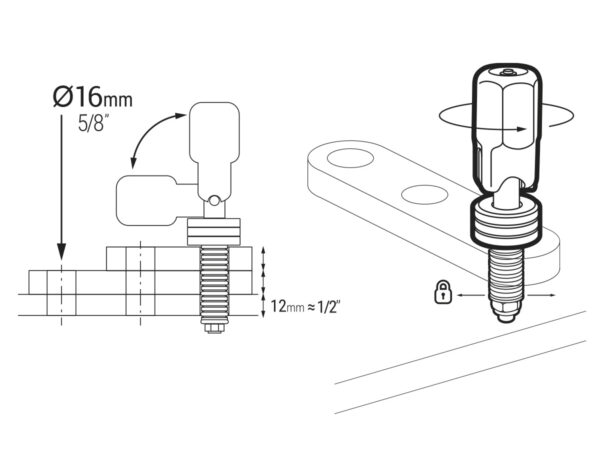 PIHER TS UNIVERSAL CLAMPING BOLT Ø16mm - Image 7